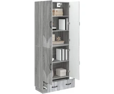 Spintelė 2 pcs Pilka Sonoma Apdirbta mediena