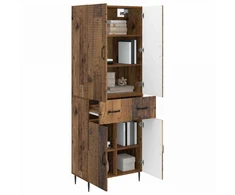 Spintelė 2 pcs Sendintos medienos 66 x 34,5 x 89,5 cm