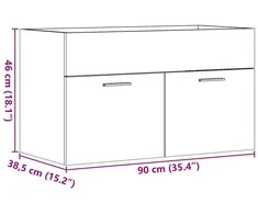 Spintelė praustuvui, ąžuolo, 90x38,5x46cm, apdirbta mediena