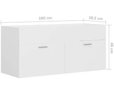 Spintelė praustuvui, balta, 100x38,5x46cm, apdirbta mediena