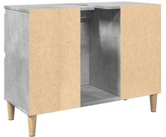 Spintelė praustuvui, betono pilka, 80x33x60cm, apdirbta mediena