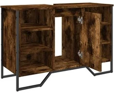 Spintelė praustuvui, dūminė, 91x35x60cm, apdirbta mediena