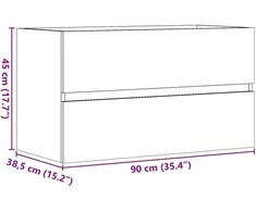 Spintelė praustuvui, medienos, 90x38,5x45cm, apdirbta mediena