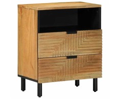 Spintelė prie lovos Ruda 50x33x60 cm Medžio masyvo Mango