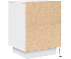 Spintelė prie lovos su LED lemputėmis Balta 38x34x50 cm