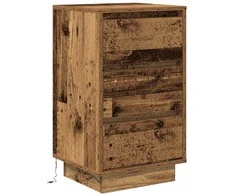 Spintelė prie lovos su LED lemputėmis Old Wood 38x34x65 cm