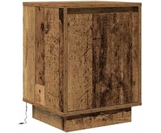 Spintelė prie lovos su LED lemputėmis Old Wood 38x34x50 cm