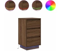 Spintelė prie lovos su LED lemputėmis Rudas ąžuolas 38x34x65 cm