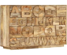 Spintelė su abėc. ir 6 stalčiais, 120x35x79cm, mango med. mas.