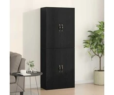 Prie sienos montuojama spinta 2 pcs Juodas ąžuolas