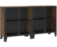 Spintelės daiktams, 2vnt., rudos, 72x36x82cm, metalas ir MDF