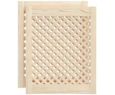 Spintelės durelės, 2vnt., 49,5x61,5 cm, pušis, grotelių dizaino