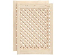 Spintelės durelės, 2vnt., 49,5x69cm, pušis, grotelių dizaino