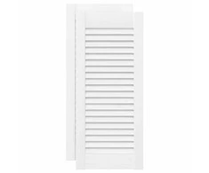 Spintelės durelės, 2vnt., baltos, 61,5x29,5cm, žaliuzių dizaino