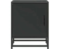 Spintelės prie lovos 2 vnt Juodos 40x31x50cm Mediena ir metalas