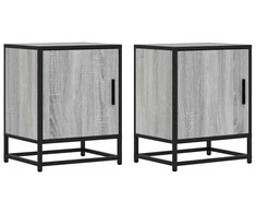 Spintelės prie lovos 2 vnt Pilka Sonoma 40x31x50 cm