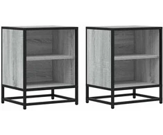 Spintelės prie lovos 2 vnt Pilka Sonoma 40x31x50 cm