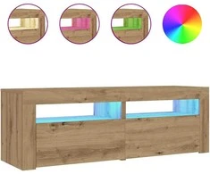 Spintelės prie lovos 2 vnt su šviesos diodais Artisan Oak