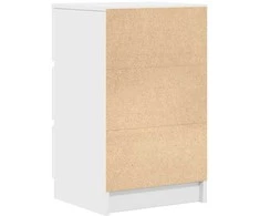 Spintelės prie lovos su 3 stalčiais 2 vnt, baltos 39x35x65 cm
