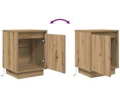 Spintelės prie lovos su LED lemputėmis 2 vnt Artisan Oak