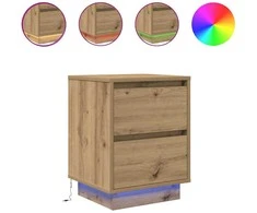 Spintelės prie lovos su LED lemputėmis 2 vnt Artisan Oak