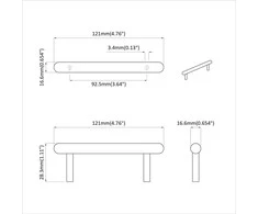 Spintelės rankena 2 vnt. Juoda 121 x 16.6 x 28.3 mm Geležis