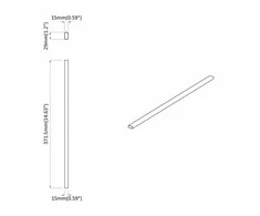 Spintos strypas 2 vnt. Sidabro 372 x 15 x 29 mm