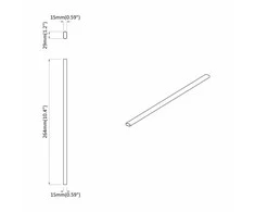 Spintos strypas 2 vnt. Sidabro 264 x 15 x 29 mm