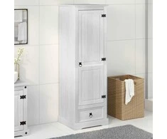 Spintos su stalčių Balta 55 x 50 x 170 cm Kietos pušies mediena