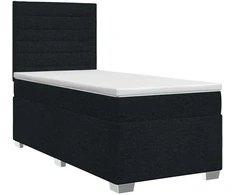 Spyruoklinė lova su čiužiniu Juoda 100 x 200 cm Audinys