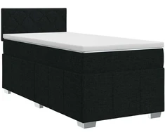 Spyruoklinė lova su čiužiniu Juoda 100 x 200 cm Audinys