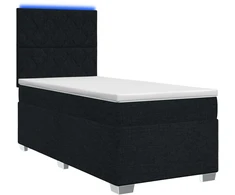 Spyruoklinė lova su čiužiniu Juoda 100 x 200 cm Audinys