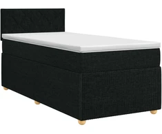 Spyruoklinė lova su čiužiniu Juoda 100 x 200 cm Audinys