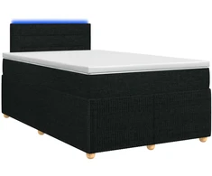 Spyruoklinė lova su čiužiniu Juoda 120 x 200 cm Audinys