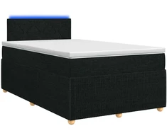 Spyruoklinė lova su čiužiniu Juoda 120 x 200 cm Audinys