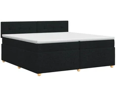 Spyruoklinė lova su čiužiniu Juoda 200 x 200 cm Audinys