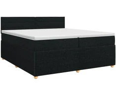 Spyruoklinė lova su čiužiniu Juoda 200 x 200 cm Audinys