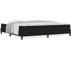 Kiemas lova su čiužiniu Juoda 200 x 200 cm audinys