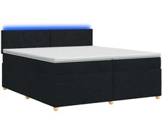 Spyruoklinė lova su čiužiniu Juoda 200 x 200 cm Audinys