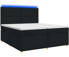 Spyruoklinė lova su čiužiniu Juoda 200 x 200 cm Audinys