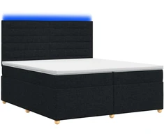 Spyruoklinė lova su čiužiniu Juoda 200 x 200 cm Audinys