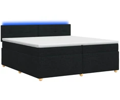 Spyruoklinė lova su čiužiniu Juoda 200 x 200 cm Audinys