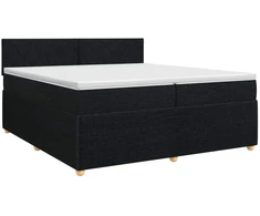 Spyruoklinė lova su čiužiniu Juoda 200 x 200 cm Audinys