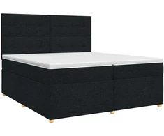 Spyruoklinė lova su čiužiniu Juoda 200 x 200 cm Audinys