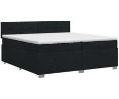 Spyruoklinė lova su čiužiniu Juoda 200 x 200 cm Audinys