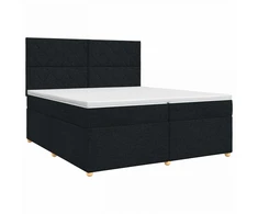 Spyruoklinė lova su čiužiniu Juoda 200 x 200 cm Audinys