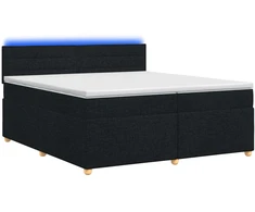 Spyruoklinė lova su čiužiniu Juoda 200 x 200 cm Audinys