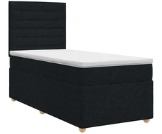 Spyruoklinė lova su čiužiniu Juoda 80 x 200 cm Audinys