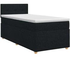 Spyruoklinė lova su čiužiniu Juoda 80 x 200 cm Audinys