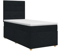 Spyruoklinė lova su čiužiniu Juoda 80 x 200 cm Audinys